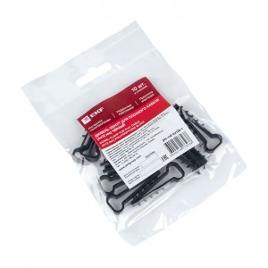 Дюбель-хомут (6х12 мм) для плоского кабеля черный (10 шт.) EKF PROxima фото #10089