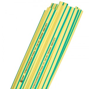 Термоусаживаемая трубка ТУТ нг 16/8 желто-зеленая в отрезках по 1м EKF PROxima фото #10271