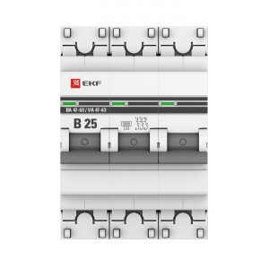 Автоматический выключатель 3P 25А (B) 6кА ВА 47-63 EKF PROxima фото #1047