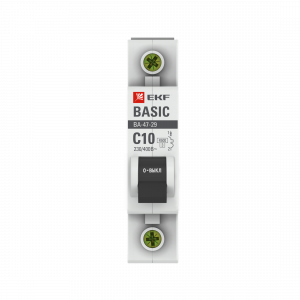 Автоматический выключатель 1P 10А (C) 4,5кА ВА 47-29 EKF Basic фото #1414