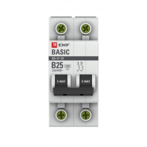 Автоматический выключатель 2P 25А (B) 4,5кА ВА 47-29 EKF Basic фото #1433