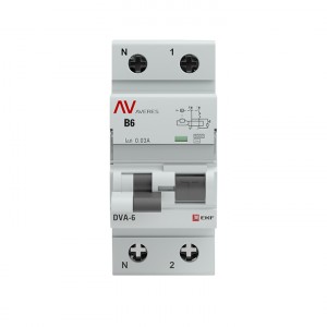 Дифференциальный автомат DVA-6 1P+N  6А (B)  30мА (AC) 6кА EKF AVERES фото #1600