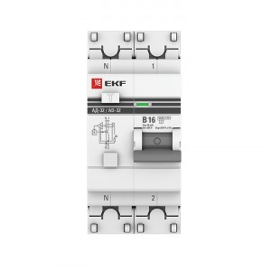 Дифференциальный автомат АД-32 1P+N 16А/10мА (хар. B, AC, электронный, защита 270В) 4,5кА EKF PROxima фото #2452