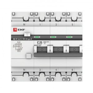 Дифференциальный автомат АД-32 3P+N 25А/10мА (тип А) EKF PROxima фото #2514