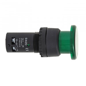 Кнопка SW2C-MD зеленая с подсветкой NO 24В Грибок EKF PROxima фото #4739