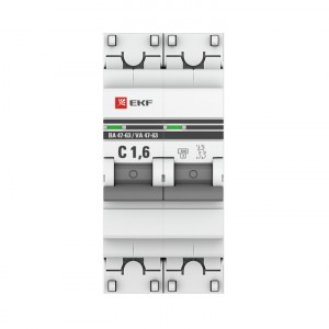 Автоматический выключатель 2P  1,6А (C) 4,5kA ВА 47-63 EKF PROxima фото #603