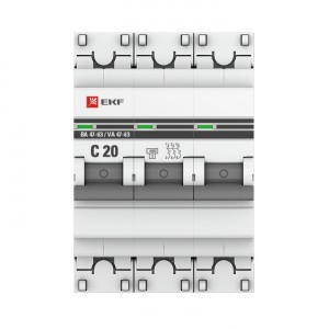Автоматический выключатель 3P 20А (C) 4,5kA ВА 47-63 EKF PROxima фото #671