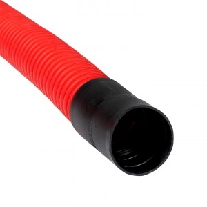 Труба гофрированная двустенная гибкая ПНД d 40 с зондом (50 м) красная, EKF фото #7971