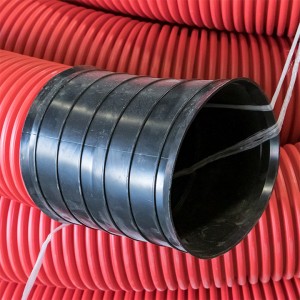 Труба гофрированная двустенная гибкая  ПНД d 200 с зондом (35 м) красная, EKF PROxima фото #7987