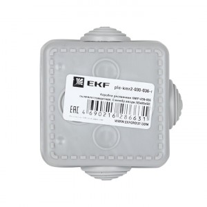 Коробка распаячная КМР-030-036 пылевлагозащитная, 4 мембранных ввода (65х65х50) розничный стикер EKF PROxima фото #8138