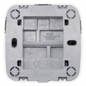 Минск Выключатель 1-клавишный ОП 10А с индикатором белый  EKF Basic фото #9319