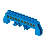 Шина "0" N (8х12мм) 10 отверстий латунь синий нейлоновый корпус комбинированный розничный стикер EKF PROxima