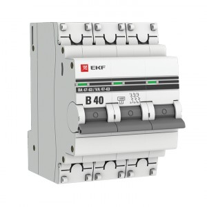 Автоматический выключатель 3P 40А (В) 4,5kA ВА 47-63 EKF PROxima