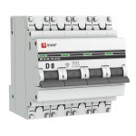 Автоматический выключатель 4P  8А (D) 4,5kA ВА 47-63 EKF PROxima