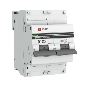 Автоматический выключатель 2P 125А (D) 10kA ВА 47-100 EKF PROxima