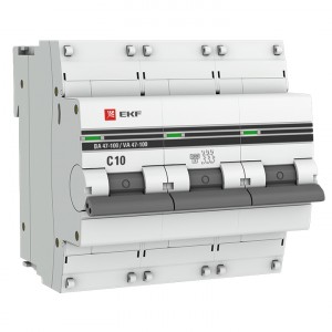 Автоматический выключатель 3P  10А (C) 10kA ВА 47-100 EKF PROxima