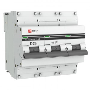 Автоматический выключатель 3P  25А (D) 10kA ВА 47-100 EKF PROxima