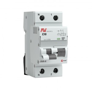 Дифференциальный автомат DVA-6 1P+N 10А (C)  30мА (A) 6кА EKF AVERES