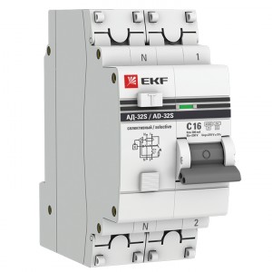 Дифференциальный автомат АД-32 (селективный) 1P+N 16А/300мА EKF PROxima