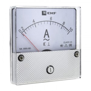Амперметр AMA-801 аналоговый на панель (80х80) круглый вырез 10А прямое подключение EKF
